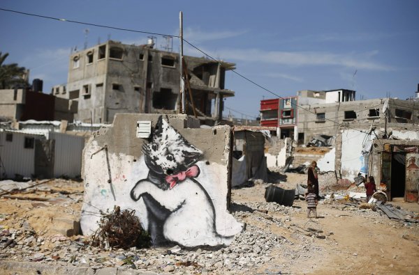 Banksyjeva mačka u Gazi Reuters