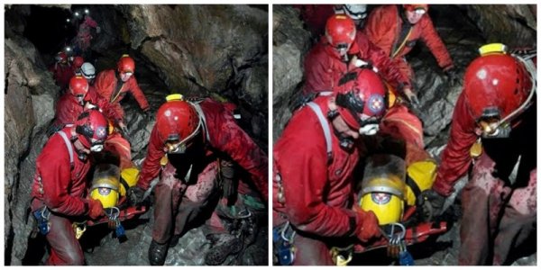 Nakon ukupno dvanaest sati provedenih pod kamenom gromadom, speleolog je spašen   