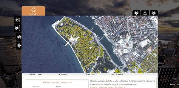 Izračun solarnog potencijala krovova u Zadru Screenshot/Geofoto