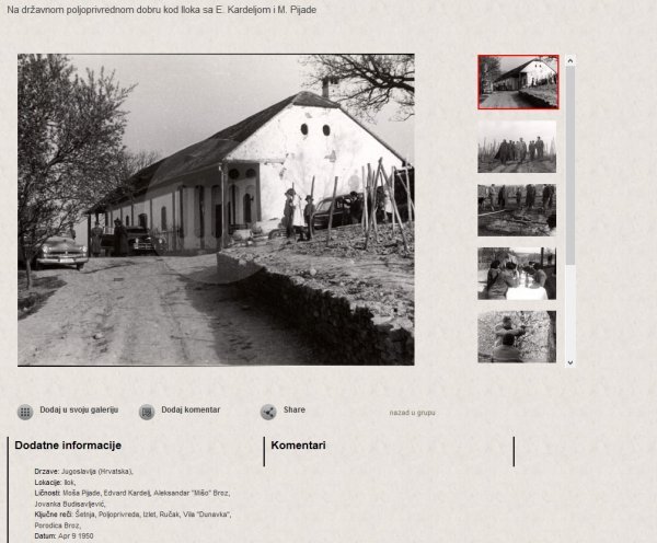 Na stranicama Muzeja istorije Jugoslavije može se naći niz fotografija s imanja Pajzoš