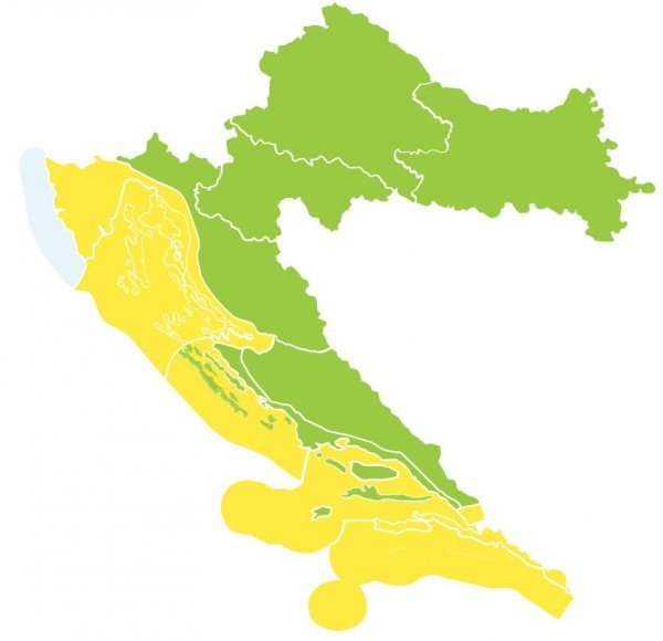 Žuti alarm zbog jakih naleta vjetra izdan je za područje cijelog Jadrana
