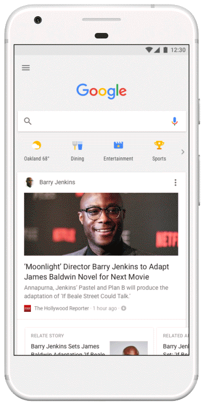 Google feed mjesto je na kojem će se pored uobičajenih pretraga naći i personalizirane novosti