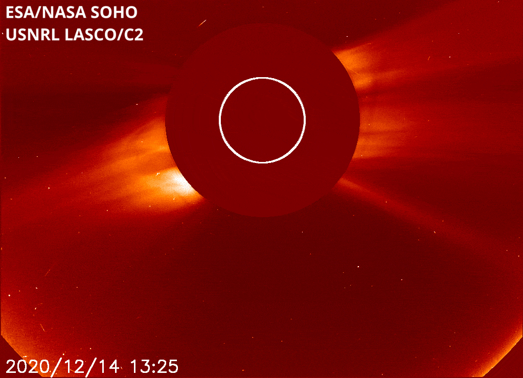 Nedavno otkriveni komet C / 2020 X3 (SOHO) viđen kamerom LASCO C2 opservatorija SOHO