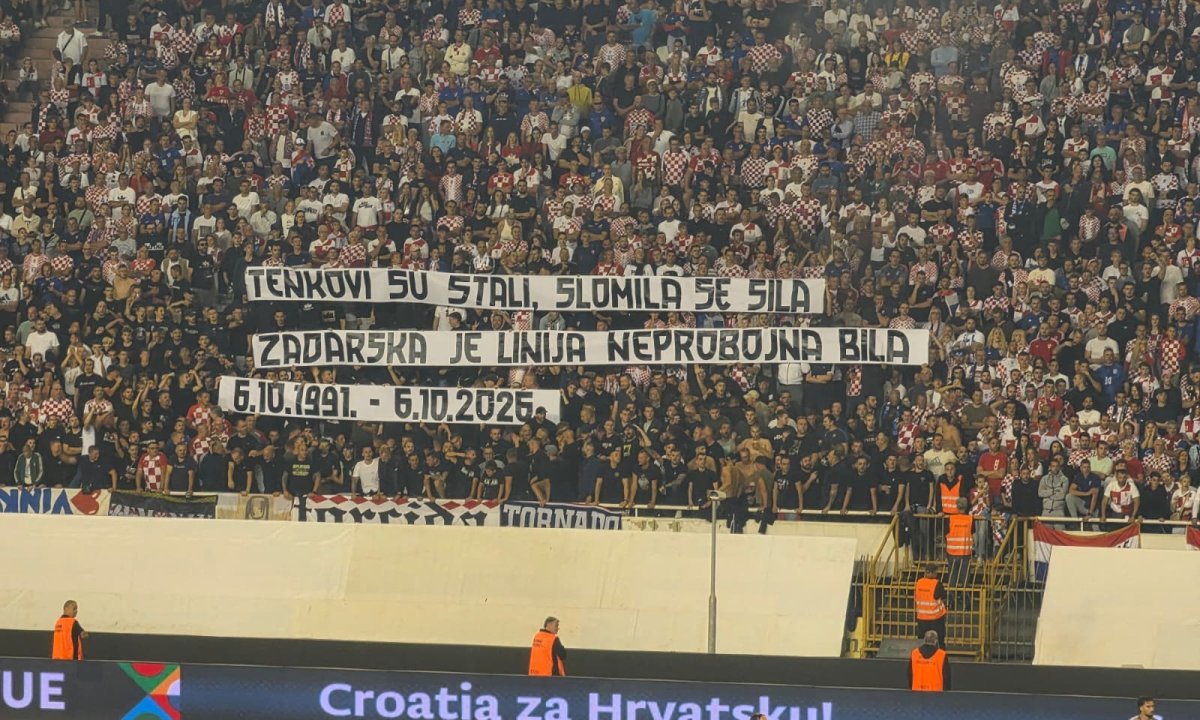 Hrvatski navijači posvetili poruku obrani Zadra: 'Zadarska je linija neprobojna bila'