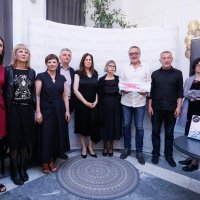 Kristina Gavran, Ivana Šojat, Julijana Adamović, Miroslav Mićanović, Danijela Jozić, Jadranka Pintarić, Nikola Petković, Ivica Buljan i Katarina Luketić na dodjeli književne nagrade tportala