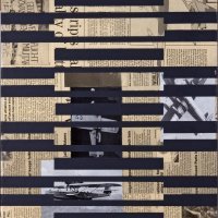 Bez naziva (Avion), 1991., akrilik/novinski papir/platno