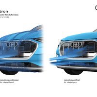 Audi e-tron 55 quattro; usisni sustav za hlađenje na prednjoj masci