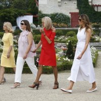 Akie Abe, Brigitte Macron, Melania Trump, Jenny Morrison, Malgorzata Tusk, Cecilia Morel