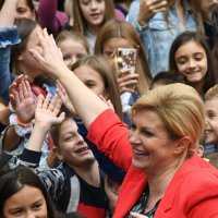 Kolinda Grabar Kitarović u Osnovnoj školi Luka u Sesvetama
