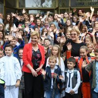 Kolinda Grabar Kitarović u Osnovnoj školi Luka u Sesvetama