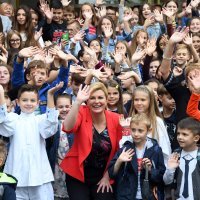 Kolinda Grabar Kitarović u Osnovnoj školi Luka u Sesvetama