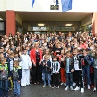 Kolinda Grabar Kitarović u Osnovnoj školi Luka u Sesvetama