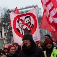 Prosvjed protiv Sebastiana Kurza i Heinz-Christiana Strachea