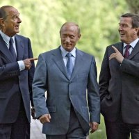 Jacques Chirac, Vladimir Putin, Gerhard Schroder