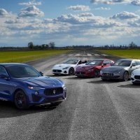 Maserati modeli Levante, GranTurismo kabriolet, GranTurismo, Ghibli i Quattroporte (slijeva nadesno)