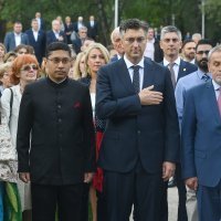 Arindam Bagchi sa suprugom, Andrej Plenković i Milan Bandić