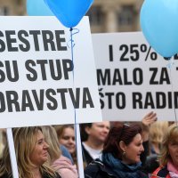 Prosvjed medicinskih sestara u Zagrebu