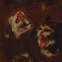 Iso Kršnjavi, Pet studija mačjih glava, oko 1874., Moderna galerija