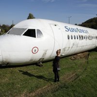 Putnički zrakoplov na livadi u Strmcu Stubičkom