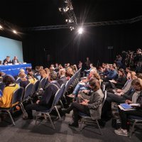 Joseph Daul, Andrej Plenković i Antonio Lopez Isturiz na kongresu EPP-a u Zagrebu