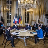 Vladimir Putin, Volodimir Zelenskij, Emmanuel Macron i Angela Merkel