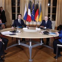 Vladimir Putin, Volodimir Zelenskij, Emmanuel Macron i Angela Merkel