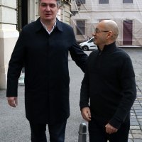 Zoran Milanović i Goran Aleksić daju izjavu na Markovom trgu