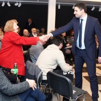 Predsjednički kandidat SDP-a Zoran Milanović održao je predizborni skupu u Gradskom muzeju u Sisku. Na slici predsjednik SDP-a Davor Bernardić.