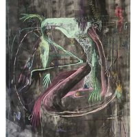 Petra Šabić, 'The touch', 2018., kombinirana slikarska tehnika na platnu