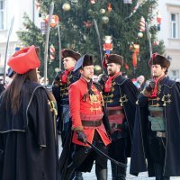 Zagreb: Počasna satnija Kravat pukovnije na novogodišnjoj Smjeni straže na Trgu svetog Marka