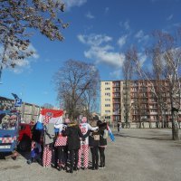 Hrvatski navijači u Grazu čekaju početak utakmice između Hrvatske i Bjelorusije