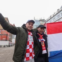 Stockholm: Hrvatski navijači prije finalne utakmice Europskog rukometnog prvenstva