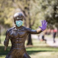 Mostar: Kip Brucea Leeja osvanuo sa zaštitnom maskom i rukavicama