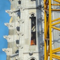 Rušenje vrha sjevernog tornja zagrebačke katedrale