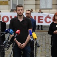 Prosvjed zbog raspuštanja Sabora prije donošenja Zakona o obnovi Zagreba