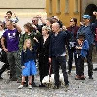 Zagreb: Mile Kekin s obitelji sudjelovao u prosvjednoj akciji na Trgu svetog Marka