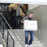 Ana Karamarko izlazi iz prostorija svoje tvrtke