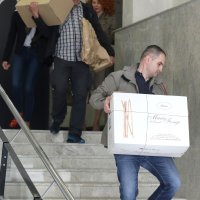 Ana Karamarko izlazi iz prostorija svoje tvrtke