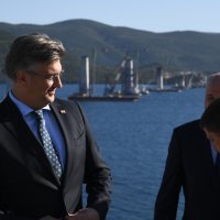 Andrej Plenković na gradilištu Pelješkog mosta