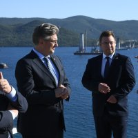 Andrej Plenković na gradilištu Pelješkog mosta