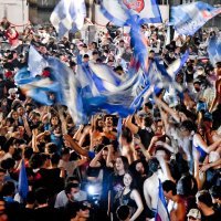 Napoli - Juventus; slavlje navijača u Napulju nakon osvojenog Kupa
