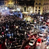 Napoli - Juventus; slavlje navijača u Napulju nakon osvojenog Kupa