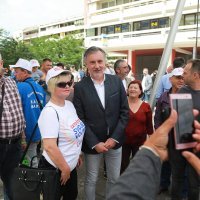 Predizborni skup Domovinskog pokreta na osječkom trgu Slobode