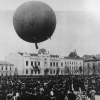 Uzlet balona 'Turula' na Zapadnom perivoju (danas Trg I. A. V. Mažuranića), 1905