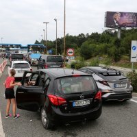 Kolone vozila na izlazu iz Hrvatske na graničnom prijelazu Rupa