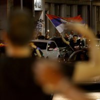 Slavlje na ulicama Beograda nakon crnogorskih izbora