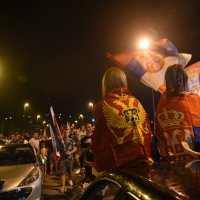 Slavlje nakon uspjeha prosrpske koalicije na izborima u Crnoj Gori