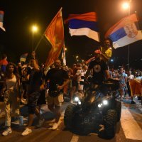 Slavlje nakon uspjeha prosrpske koalicije na izborima u Crnoj Gori