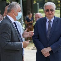Posljednji ispraćaj Žarka Domljana, prvog predsjednika Hrvatskog sabora. Na slici Miroslav Tuđman