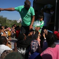 Migranti nakon požara u kampu Morija